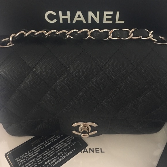 CHANEL Handbags - AUTHENTIC CHANEL RECTANGULAR MINI CAVIAR LEATHER